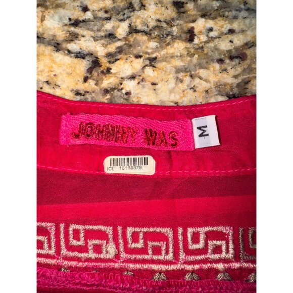 Johnny Was Bethanie Boho Tunic Strawberry Embroidered Tunic Top M Red Floral - Picture 7 of 9